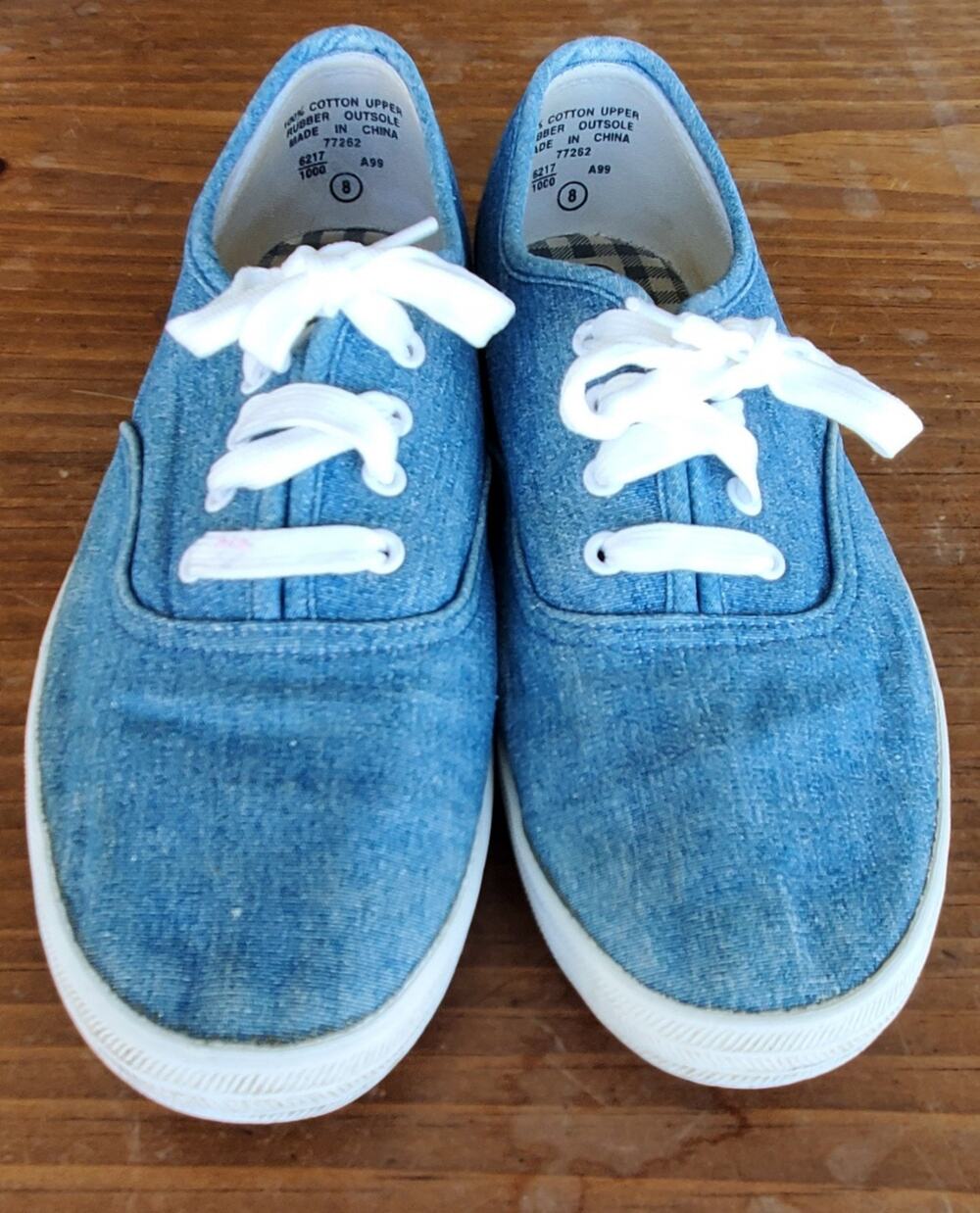 Vintage Shoes Basic Editions Classic Denim Sneakers Women's Size 8